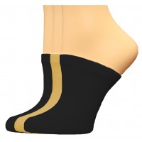 FeetPeople Premium Clog Socks 3 Pair, Black/Black/Nude