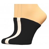 FeetPeople Premium Clog Socks 3 Pair, Black/Black/White