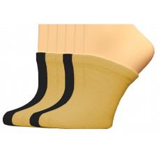 FeetPeople Premium Clog Socks 6 Pair, Nude/Nude/Black