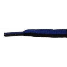 FeetPeople High Quality Oval Laces, Black / Royal Stripe