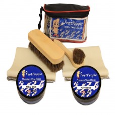FeetPeople Deluxe Leather Care Kit with Travel Bag, Navy