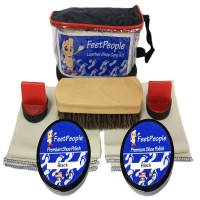 FeetPeople Premium Leather Care Kit with Travel Bag, Black