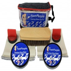FeetPeople Premium Leather Care Kit with Travel Bag, Black & Brown
