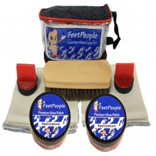 FeetPeople Premium Leather Care Kit with Travel Bag, Red/Oxblood