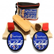 FeetPeople Ultimate Leather Care Kit with Travel Bag, Neutral & Brown