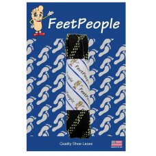 FeetPeople Strong Flat Laces, Black Reinforced w/ Natural Kevlar