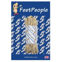 FeetPeople Strong Round Laces, Tan Reinforced w/ Natural Kevlar