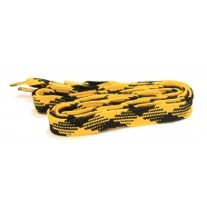 FeetPeople High Quality Fat Laces For Boots And Shoes, Black/Gold Argyle